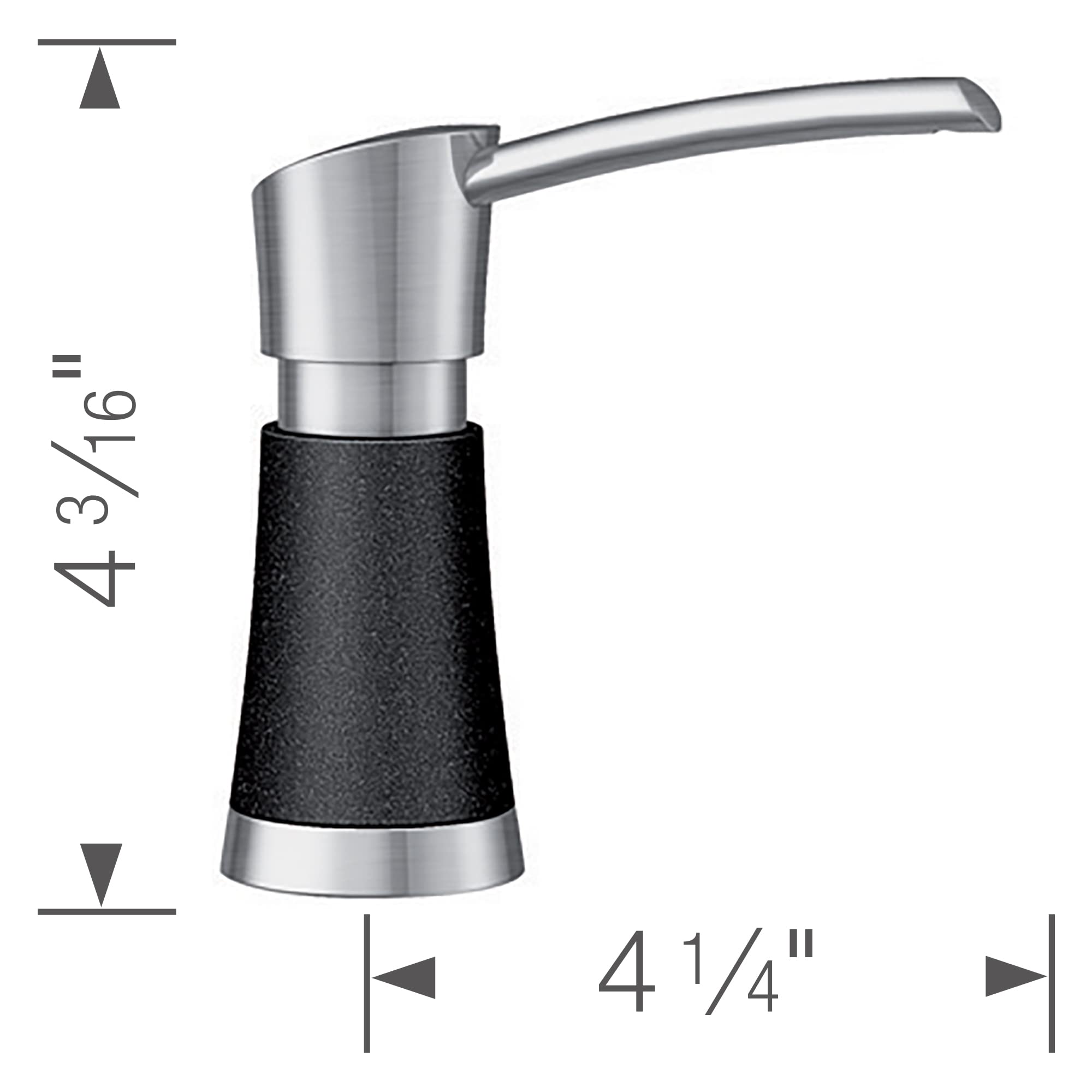 BLANCO 442049 Artona Soap Dispenser - Anthracite/Stainless Steel Dual Finish Bathroom Accessory, Small - Perfect for Modern Kitchen & Bathroom Decor