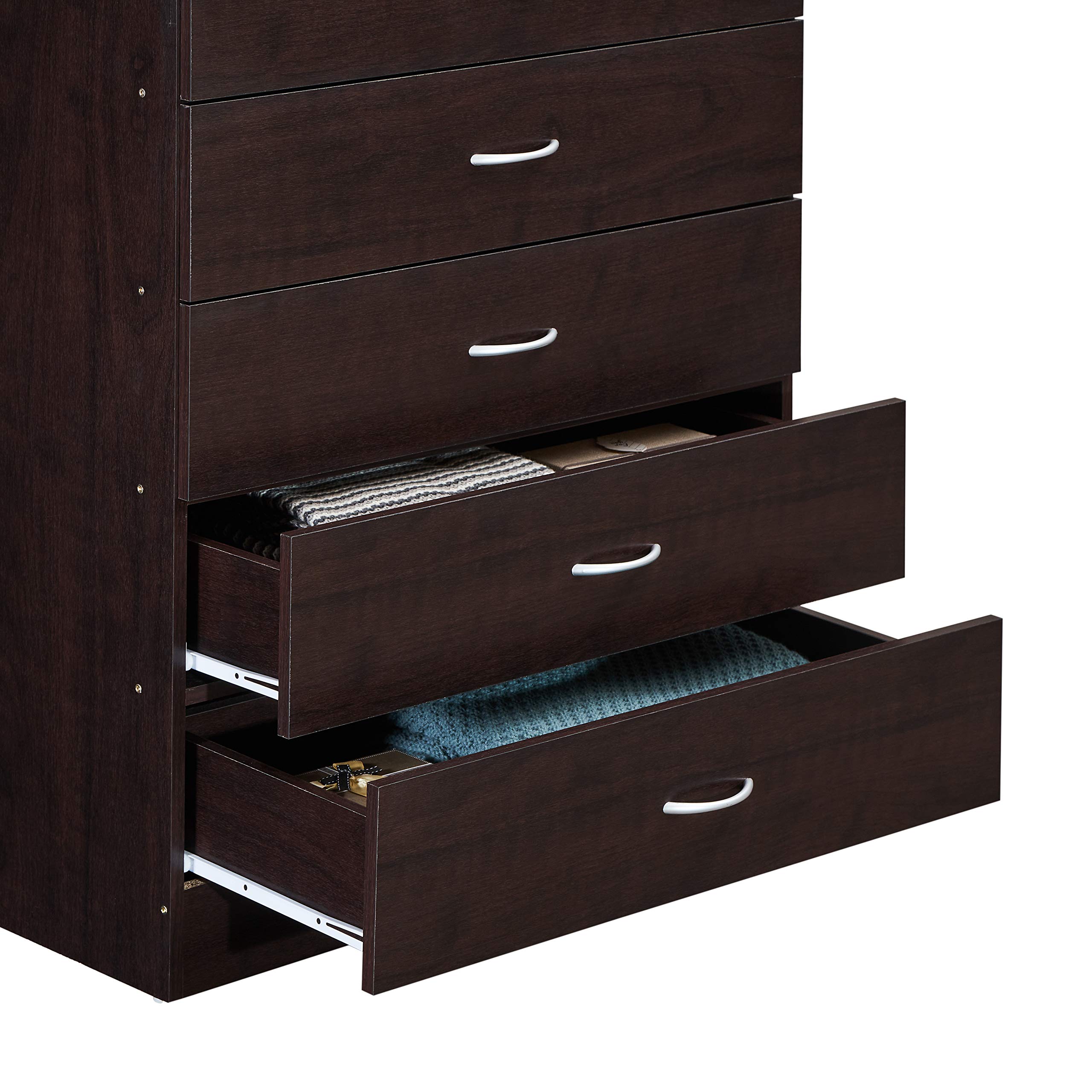 HODEDAH 7-Drawer Wooden Dresser for Bedroom - 31.5 Inch Wide Chest of Drawers with Locking Top Drawers - Chocolate Brown Storage Organizer for Clothes, Linens & Accessories - Perfect for Bedroom, Nursery or Closet Organization