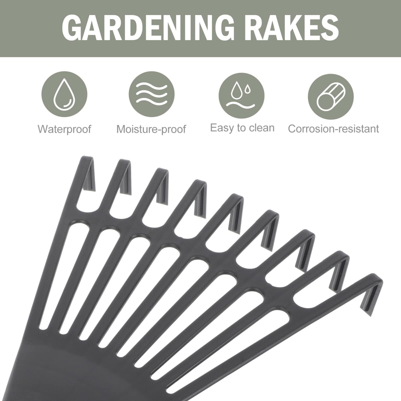 Cabilock 2-Piece Garden Hand Rake Set - Plastic Leaf Rake for Gardening, Weeding & Lawn Care - Perfect for Small Gardens, Flower Beds & Yard Cleanup