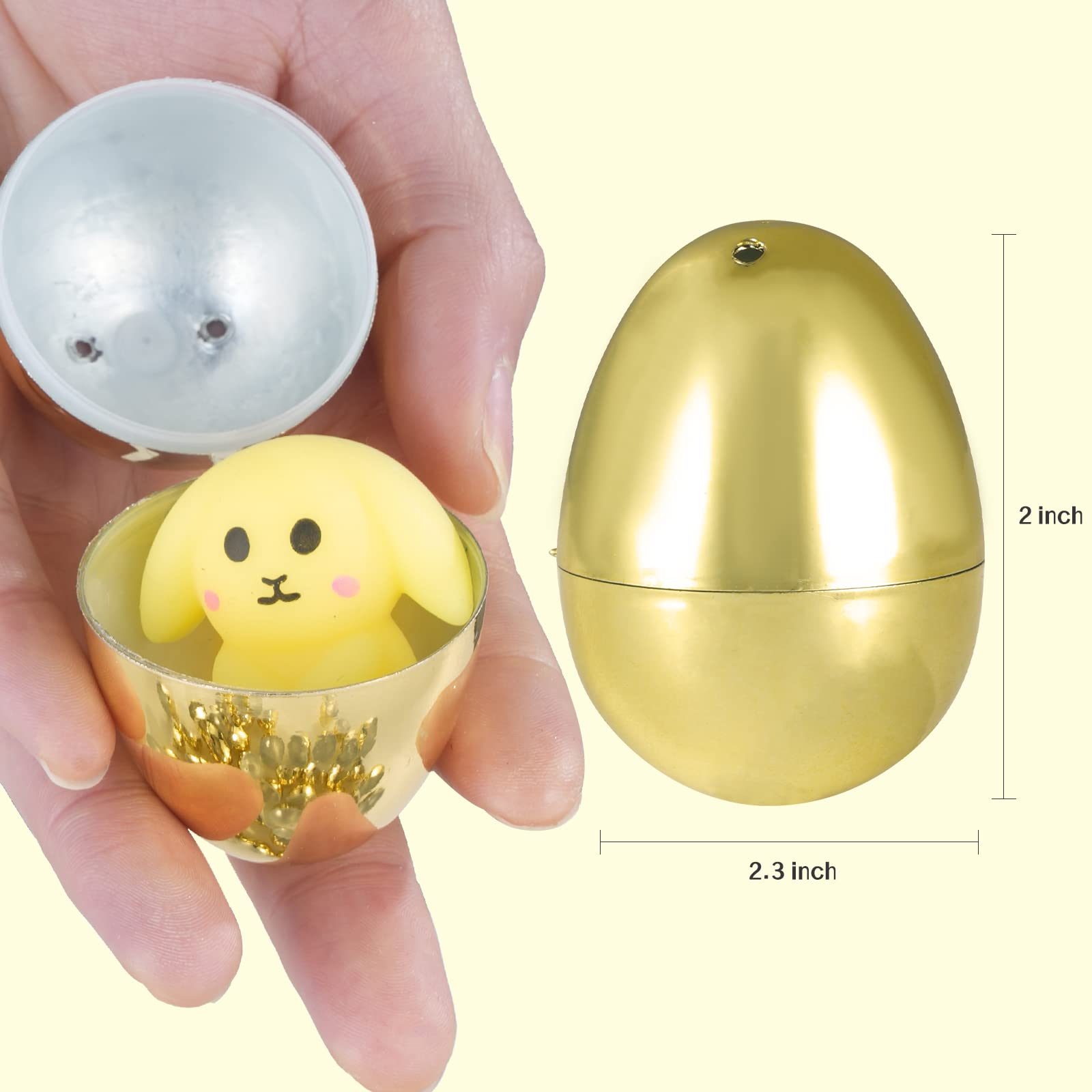 75 Metallic Golden Shiny Easter Eggs 2 3/8