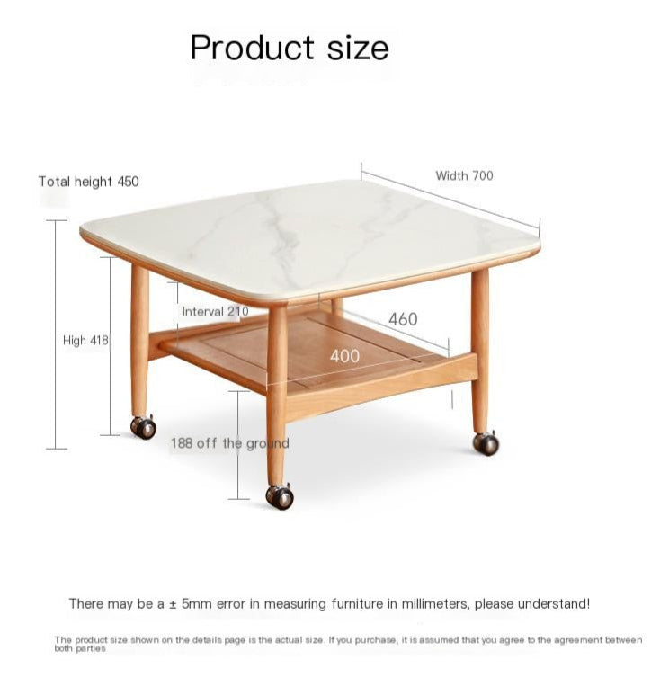Premium Oak Solid Wood Rocking Tea Table - Handcrafted Rustic Coffee Table for Living Room, Patio & Outdoor Relaxation