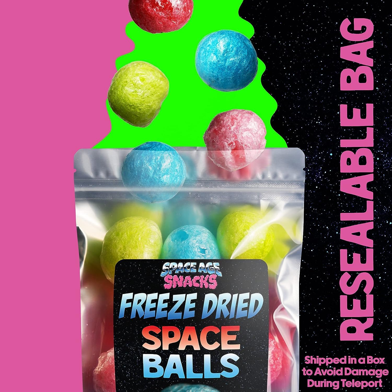 Premium Freeze Dried Space Balls Candy - 6oz Crunchy Astronaut-Inspired Treats for Kids & Adults - Perfect for Birthday Parties, Movie Nights & Space-Themed Events - Individually Boxed for Freshness & Protection