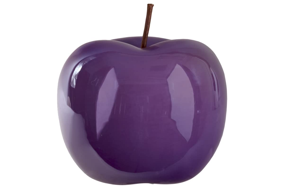 Pearlescent Ceramic Apple Figurine - Large Purple Home Decor for Living Room, Kitchen, Office Desk | Unique Gift Idea for Housewarming, Birthday, Christmas