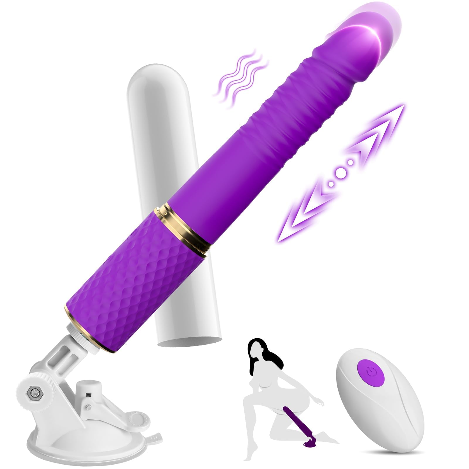 Remote Control Thrusting Dildo Vibrator for Women - 3 Thrusting & 10 Vibration Modes, G Spot & Clitoral Stimulation Sex Toy, Realistic Couples Massager for Bedroom Fun & Intimate Play
