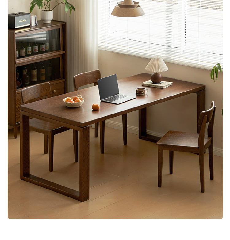 Solid Black Walnut and Oak Wood Long Dining Table - Perfect for Family Gatherings, Dinner Parties & Farmhouse Style Dining Rooms