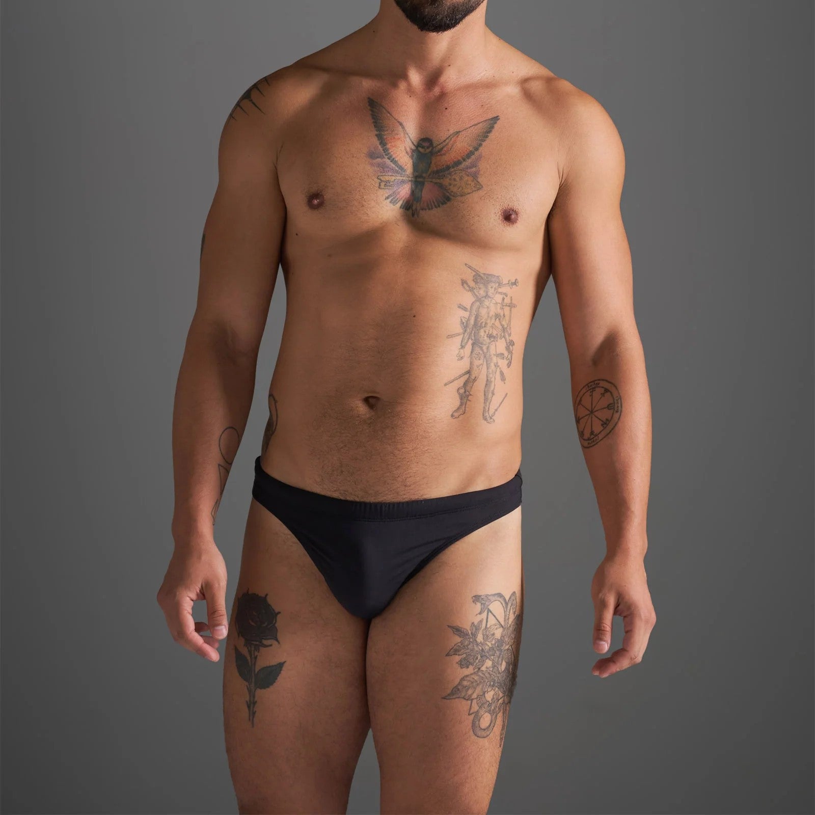 Teamm8 Standard Swim Thong Black - Comfortable & Stylish Men's Swimwear for Beach, Pool & Vacation | Quick-Dry & UV Protection