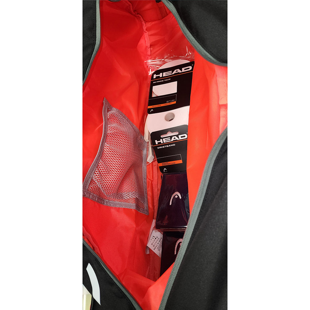 Head Tour Team Monstercombi 12 Racquet Tennis Bag (Black/Orange) - Perfect for Tennis Players, Coaches & Tournament Travel