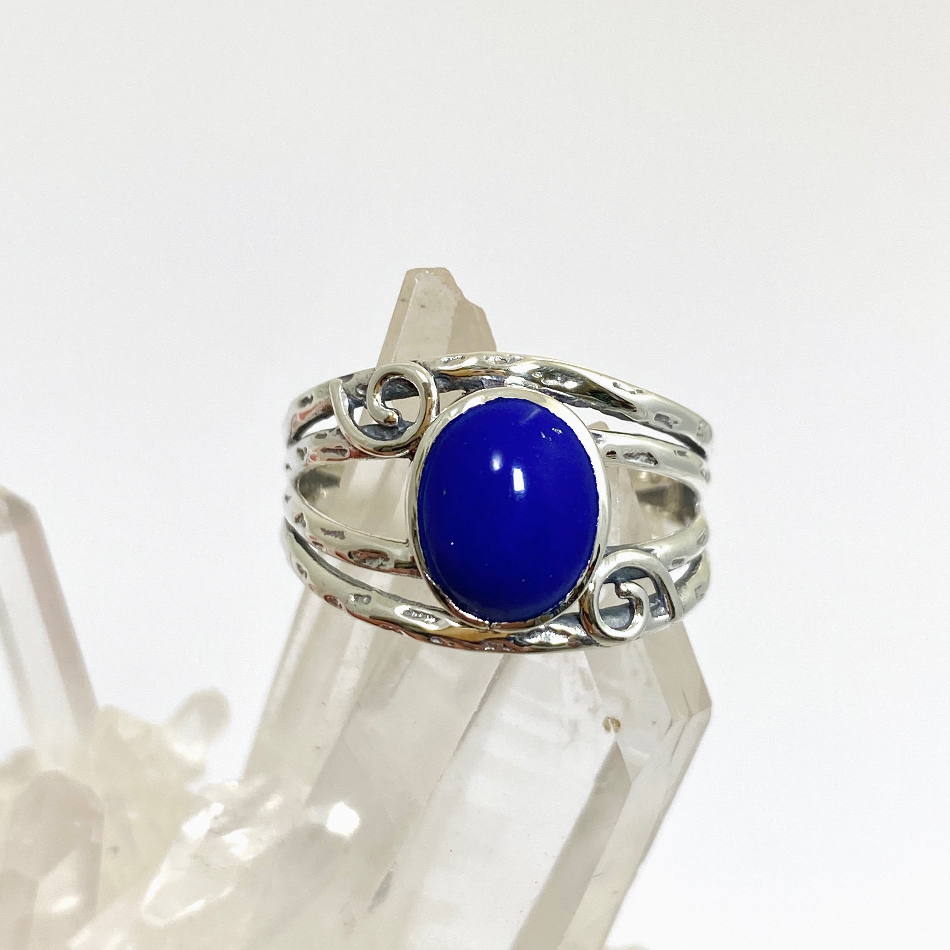 Lapis Lazuli Oval Cabochon Ring - Sterling Silver Decorative Setting R4025 | Elegant Jewelry for Women, Gift for Her, Birthday & Anniversary Present