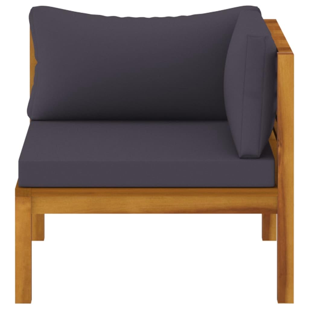 vidaXL 4-Piece Patio Lounge Set - Outdoor Garden Furniture, Sectional Sofa with Cushions, Corner Sofa in Retro Style, Solid Acacia Wood - Perfect for Backyard, Poolside & Patio Relaxation