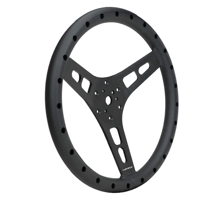 NRG Innovations NRG-RST-025MB-1 350mm Lightweight Aluminum Sport Steering Wheel - Reinforced Design for Racing, Drifting & Performance Driving - Perfect for Track Days & Car Enthusiasts
