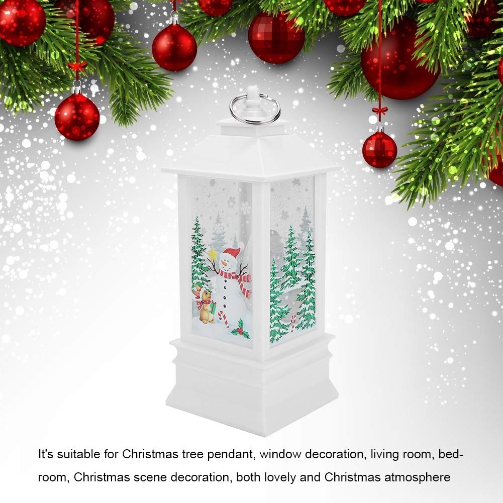 Christmas Snowman Candlestick Lantern - Decorative Candle Holder with LED Bulb for Home Table Decor, Holiday Gift & Winter Party Decoration (Large Size)