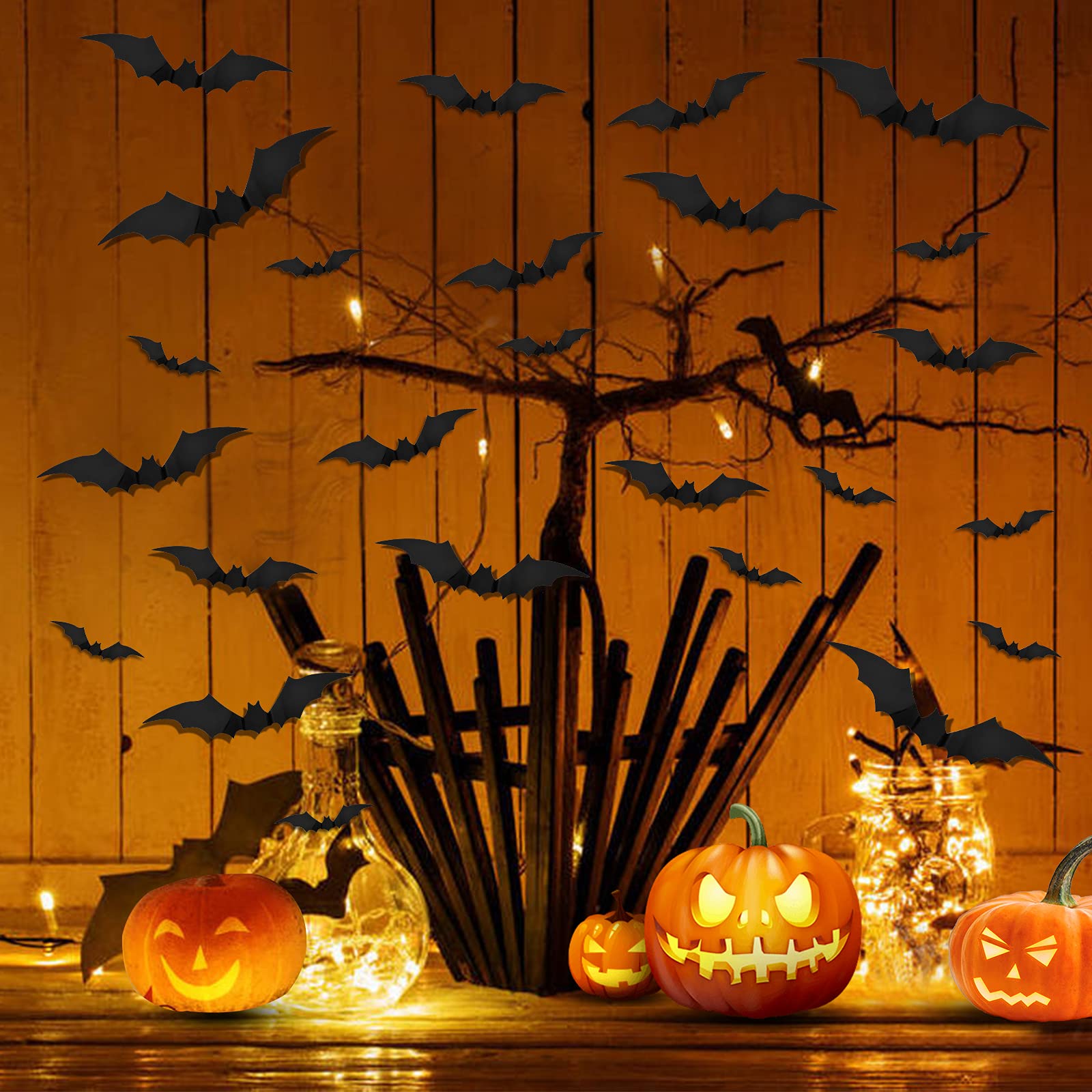 160 Pcs Halloween Bat Decorations - Indoor & Outdoor Halloween Party Decor for Bedroom, Wall, and Clearance Sale | Spooky Halloween Party Supplies for Home, Yard, and Events