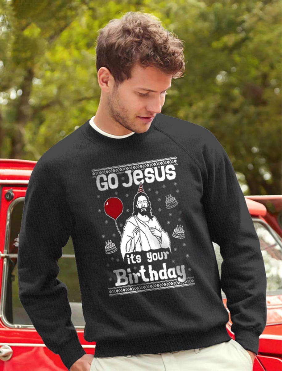 Green Turtle Ugly Christmas Sweater T-Shirt - Funny 'Go Jesus It's Your Birthday' Graphic Tee | Holiday Party Outfit, Christmas Gift, Festive Family Gathering Apparel