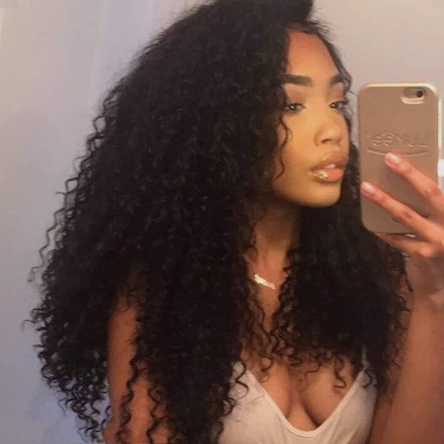 Jet Black 360 Lace Front Wig 10A Brazilian Human Hair - Afro Kinky Curly 12