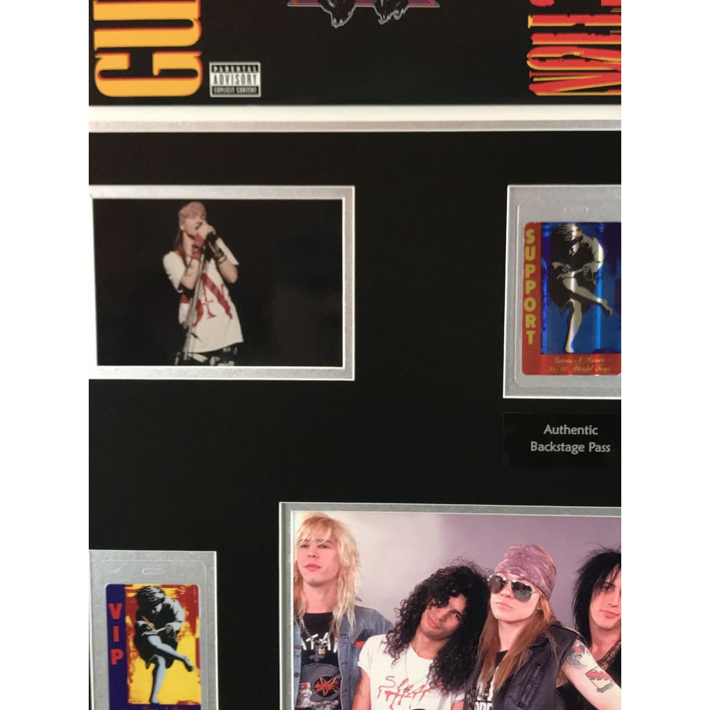 Guns N' Roses Autographed Memorabilia Collage with JSA COA - Authentic Signed Rock Band Collectible for Fans, Display & Home Decor