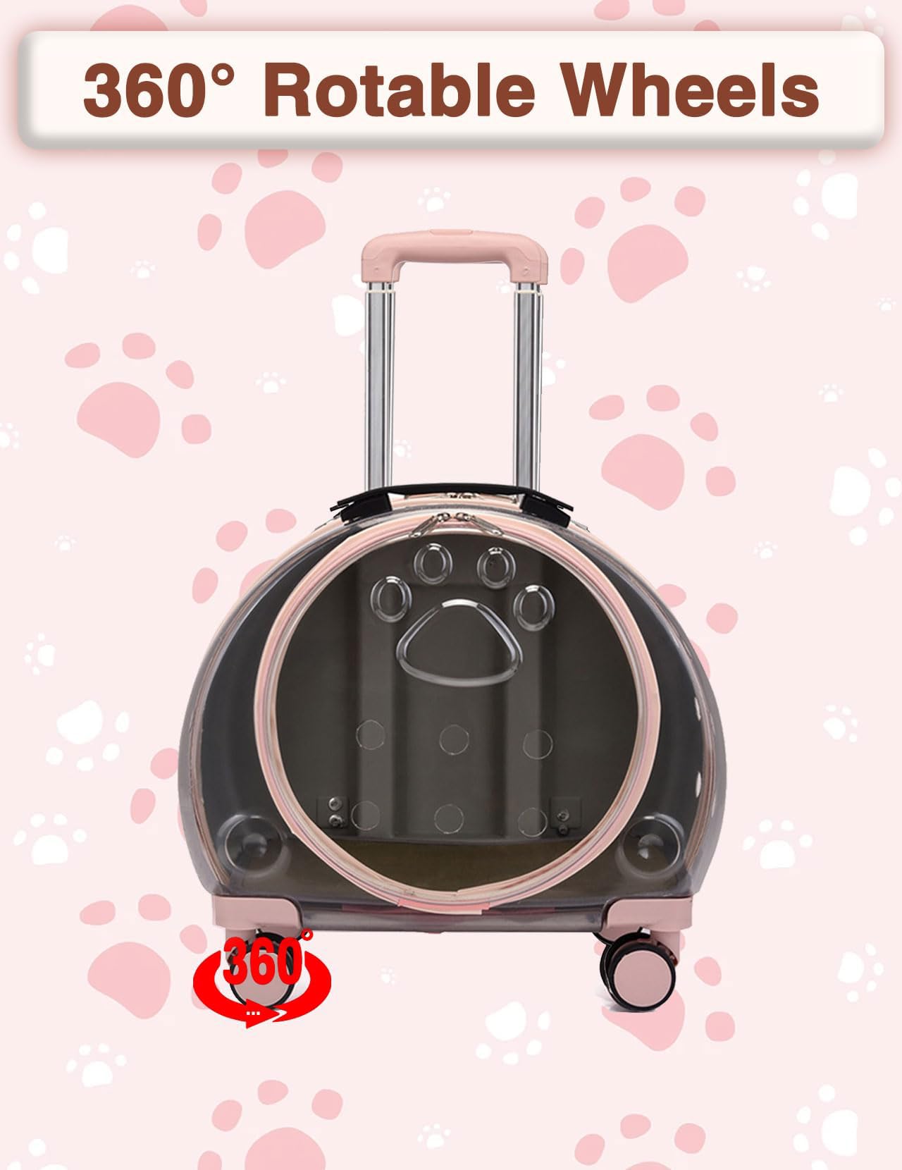 Portable Bubble Pet Carrier Backpack - Durable, Breathable Travel Trolley Case for Small Pets (Dogs, Cats, Rabbits) - Deep Pink | Perfect for Air Travel, Vet Visits & Outdoor Adventures