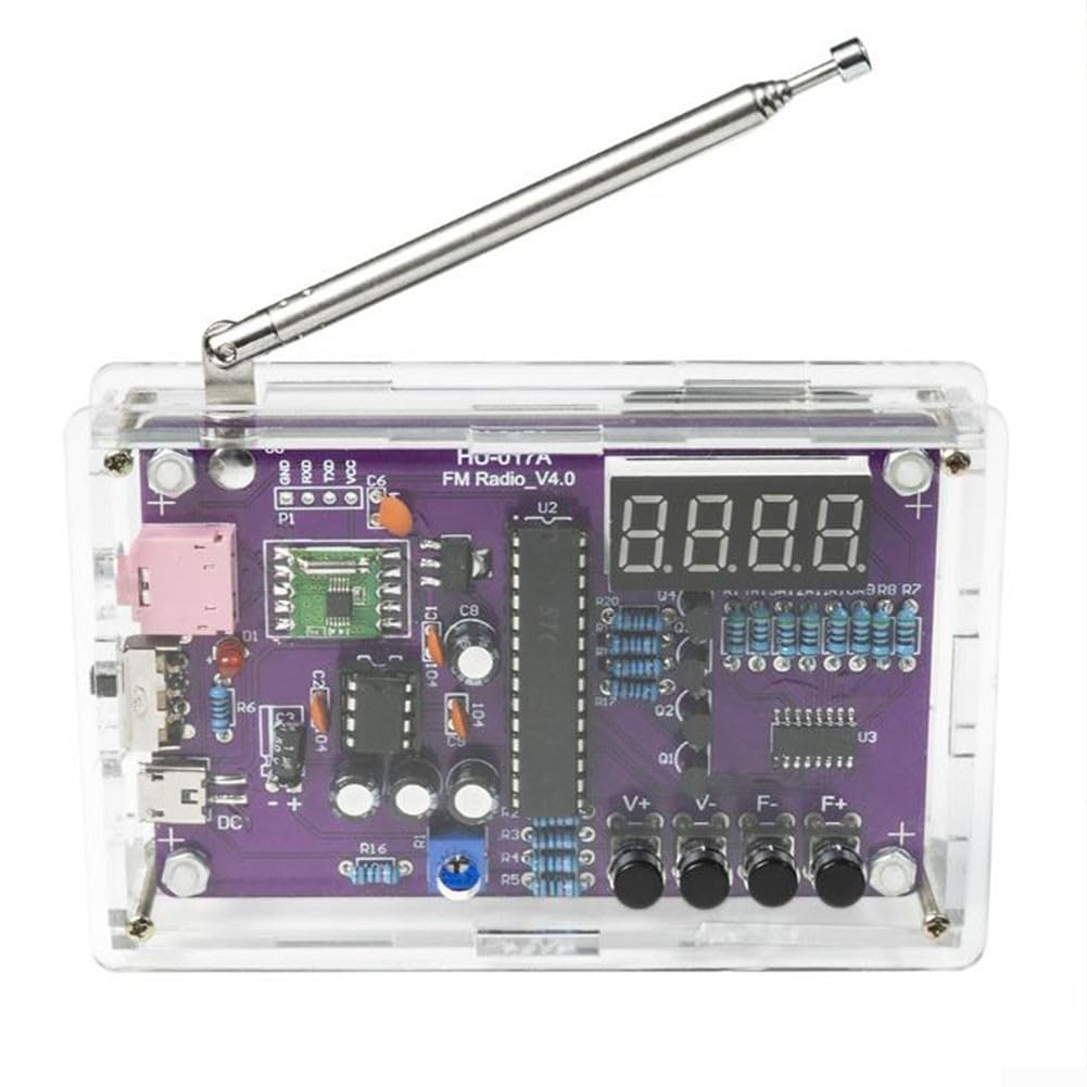DIY FM Radio Kit 87-108MHz with Digital Display - Soldering Practice Kit for Beginners | STEM Electronics Project for Students & Hobbyists | Home, Workshop & Classroom Learning Tool
