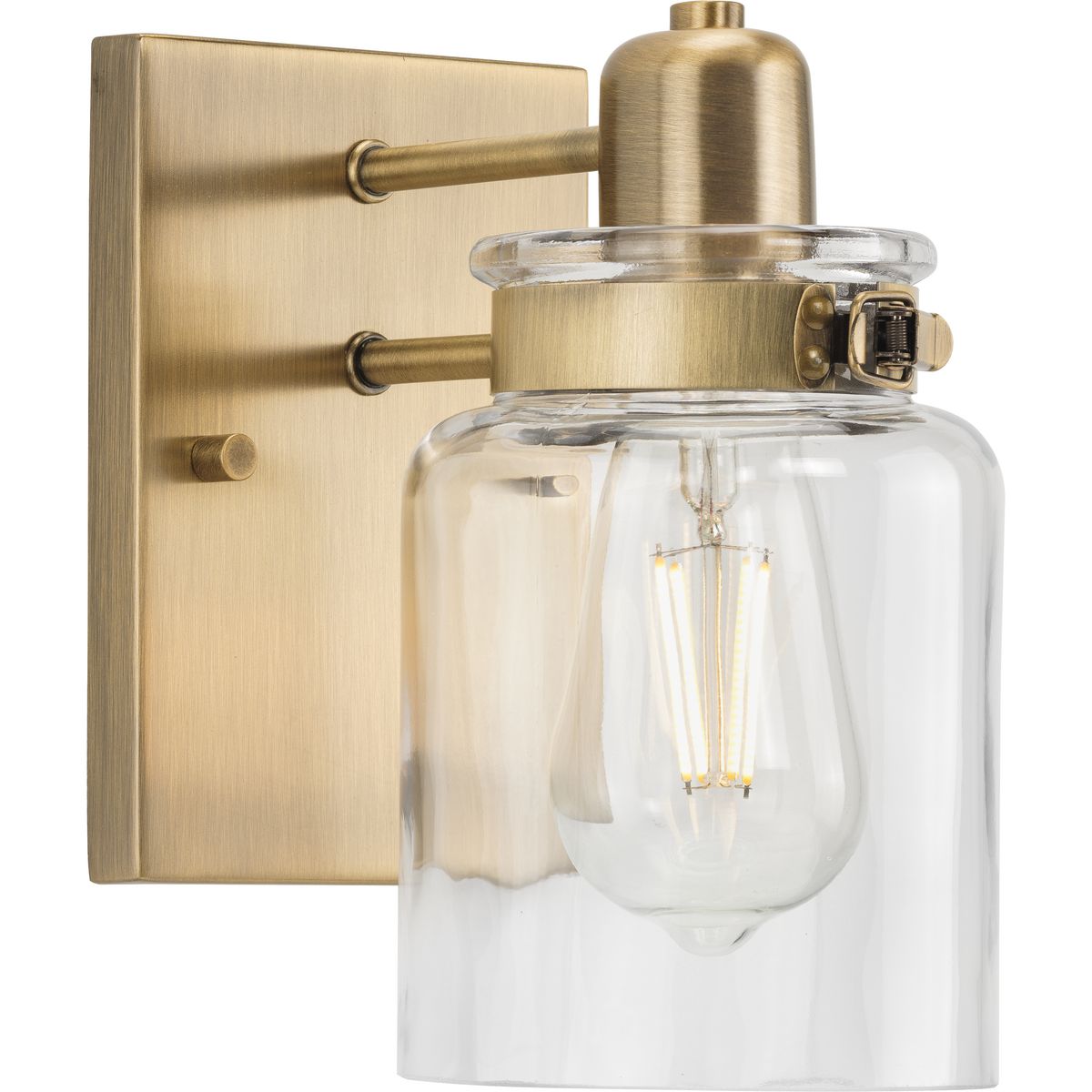 Calhoun Collection Clear Glass Bathroom Vanity Light - Modern One Light Fixture for Bathroom Mirror, Sink & Makeup Area