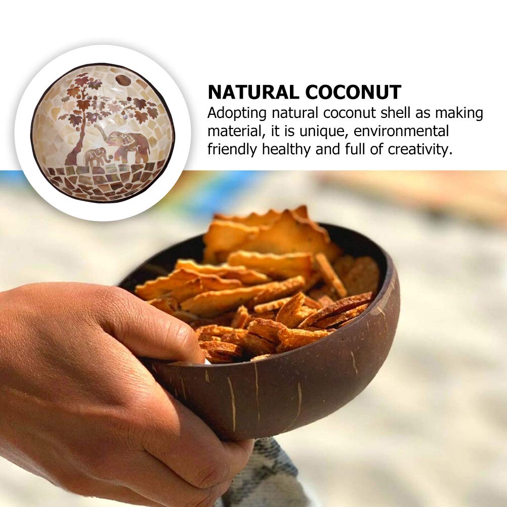 BESPORTBLE Natural Coconut Shell Bowl - Eco-Friendly Snack Storage Container for Candy, Nuts, Fruits - Perfect for Kitchen, Dining, Party Serving (1 Piece)