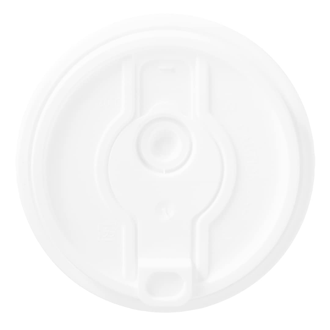 Restpresso Disposable Paper Cup Lids for 8oz 12oz 16oz 20oz Coffee Cups - 500 Pack White Plastic Hot Drink Lids with Straw Slot & Double Plug (Cups Sold Separately) - Perfect for Coffee Shops, Cafes, and Takeout Restaurants