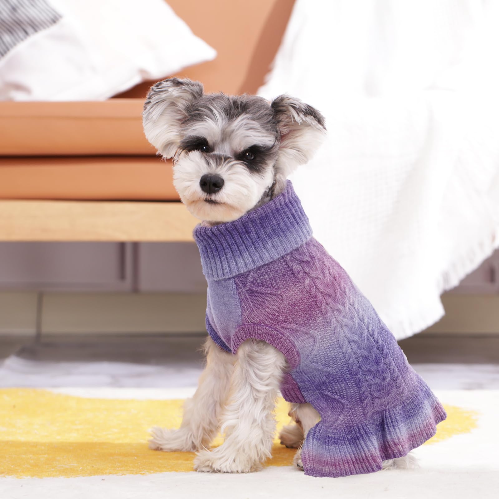 QBLEEV Warm Knit Dog Sweater for Medium Dogs - Cable Knit Pullover Winter Pet Sweater for Puppies, Girls & Boys - Cozy Christmas & Fall Outfit for Indoor & Outdoor Activities
