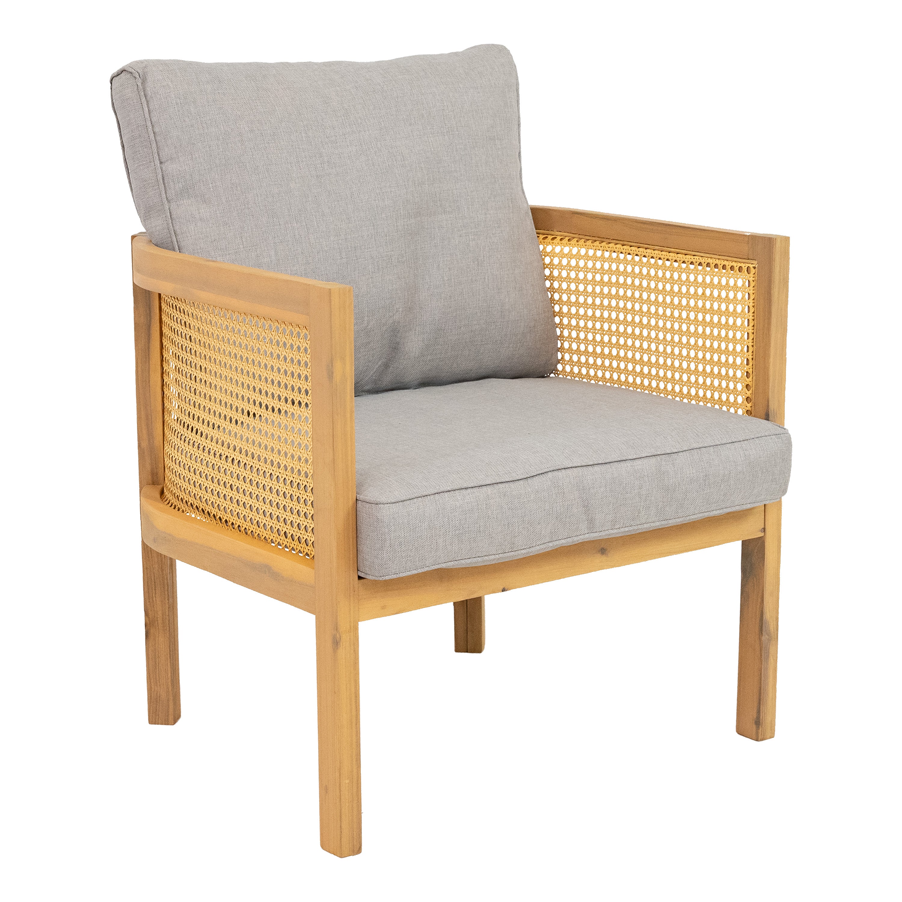SunnyDaze 4-Piece Wooden Patio Conversation Set - Outdoor Lounge Furniture for Garden, Deck & Backyard Relaxation