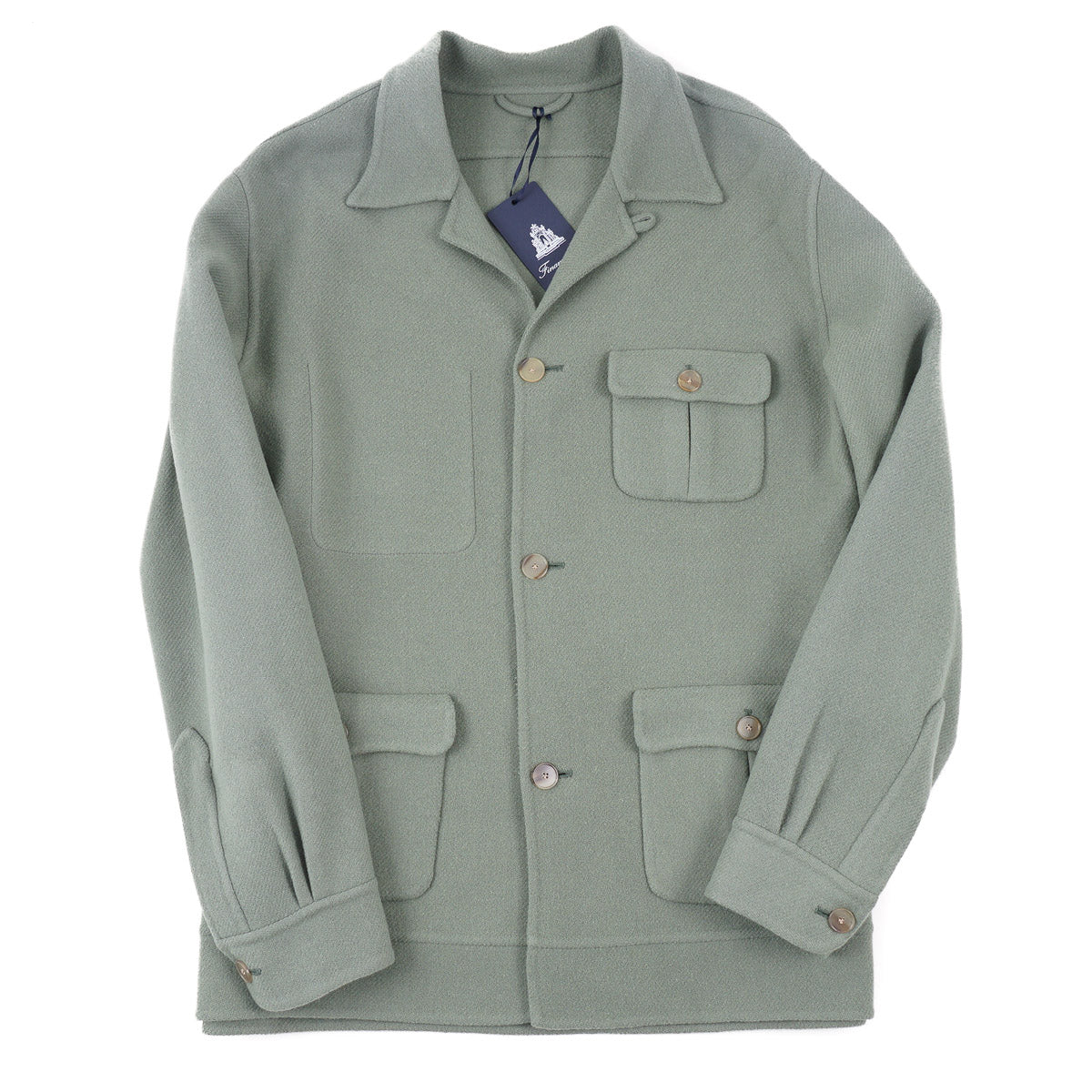 Finamore Premium Unlined Wool Shirt Jacket for Men - Lightweight & Breathable Fall Winter Layering Piece for Outdoor Activities and Casual Wear