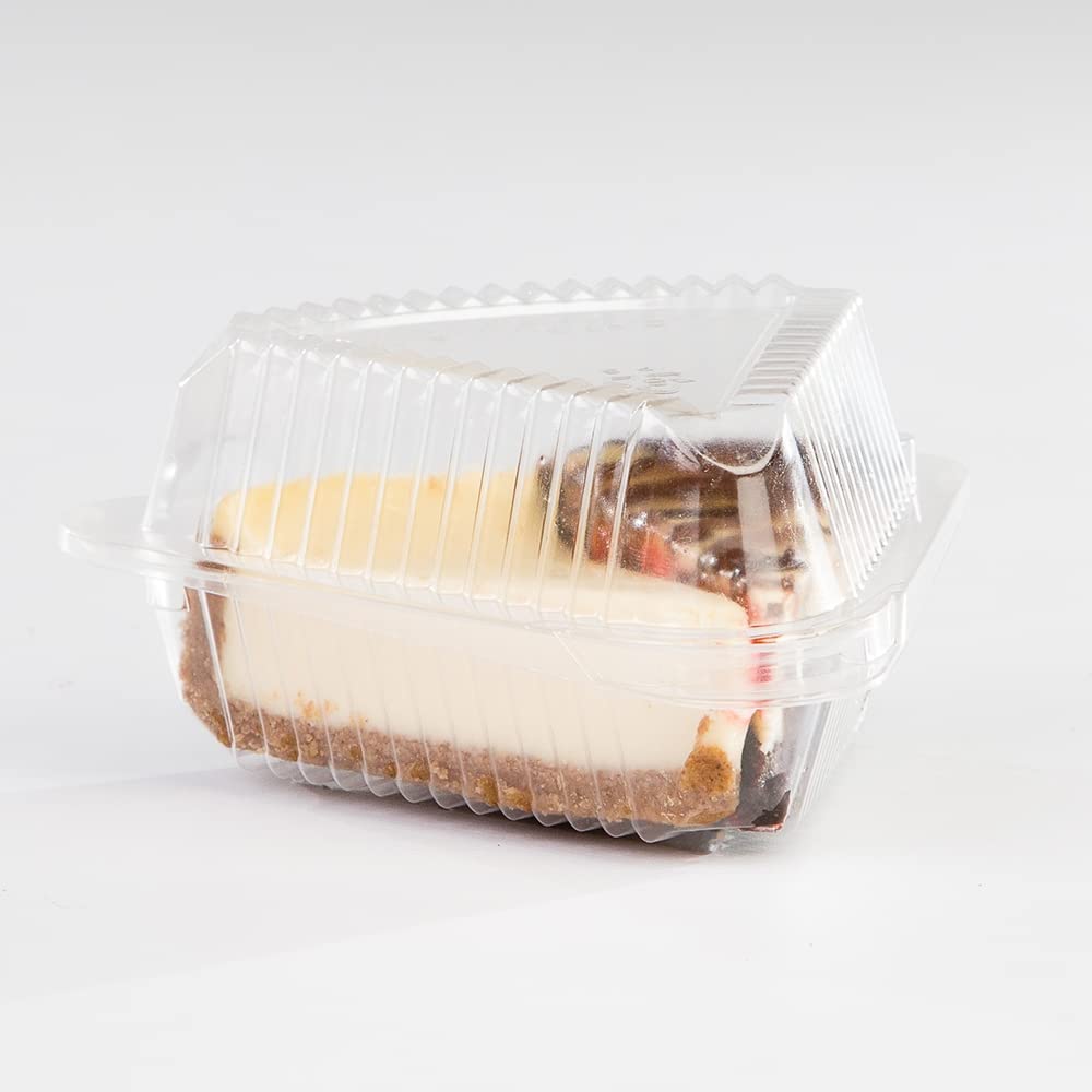 Pactiv Showpie Clear OPS Plastic Hinged Pie Wedge Container - 500 Pack | Disposable Bakery Storage for Pies, Cakes & Pastries | Perfect for Bakeries, Cafes & Catering Events