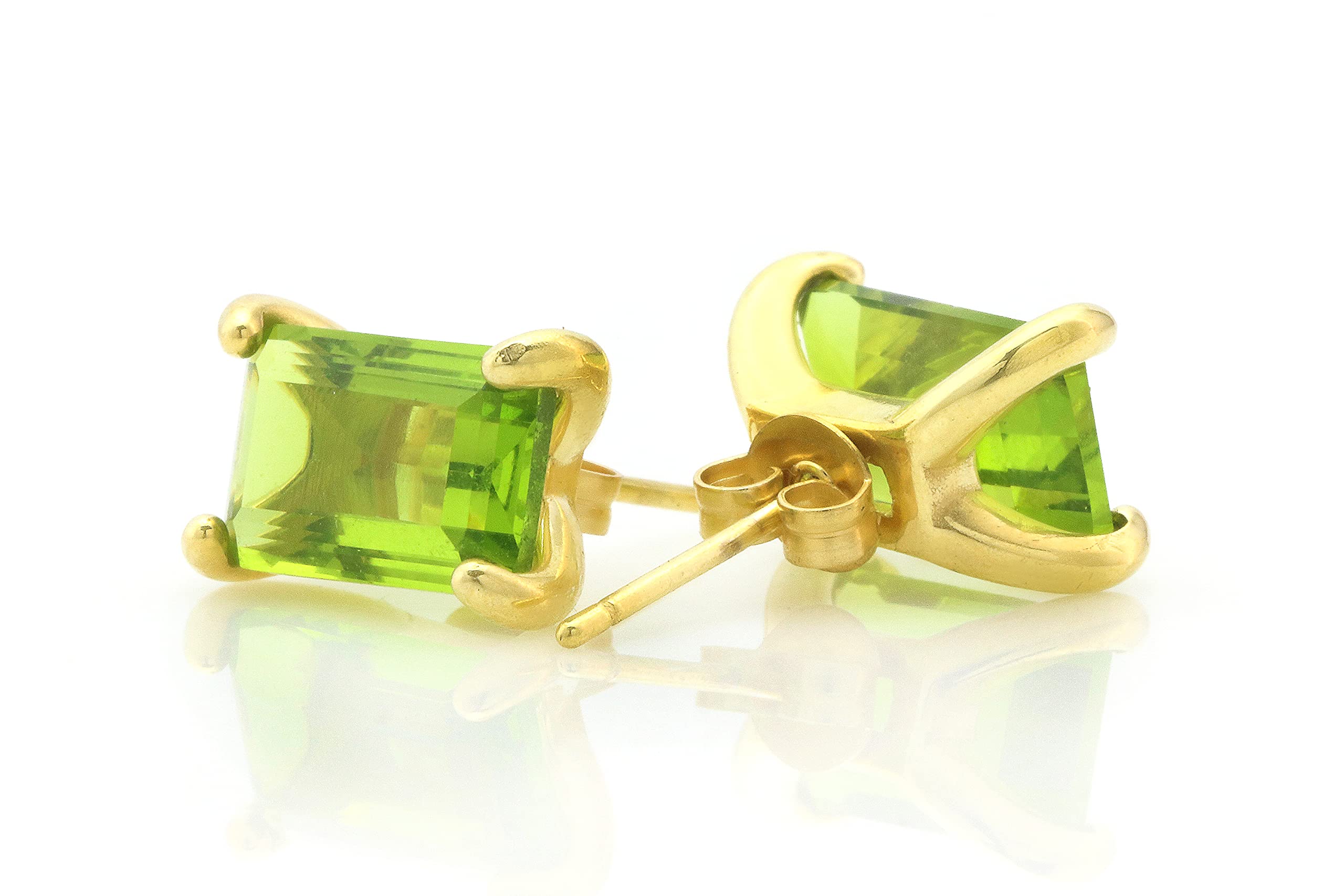 Peridot Earrings for Women - Handcrafted Silver Studs with Gift Box | Bridal & Everyday Jewelry