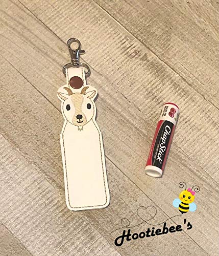 Goat Shaped Hand Sanitizer Holder & Lip Balm Holder - Cute Animal Design for Purse, Backpack, Keychain - Perfect for School, Office, Travel, and Daily Use