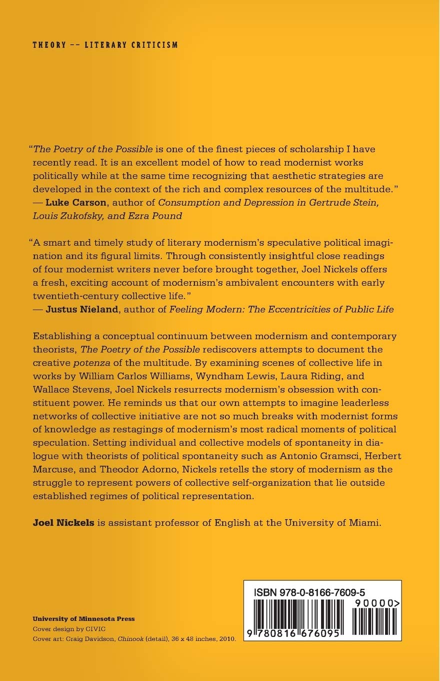 The Poetry of the Possible: Spontaneity, Modernism & the Multitude - Modernist Literature Book for Poetry Lovers, Book Clubs & Academic Studies