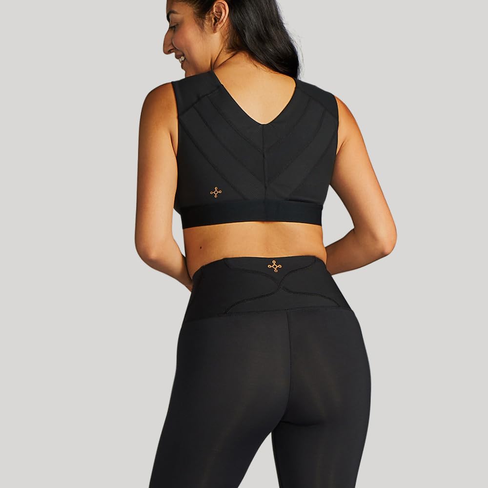 Tommie Copper Women's Lower Back Support Compression Capri Leggings - Flattering Fit, Sweat Wicking & Breathable Workout Leggings for Yoga, Running & Gym