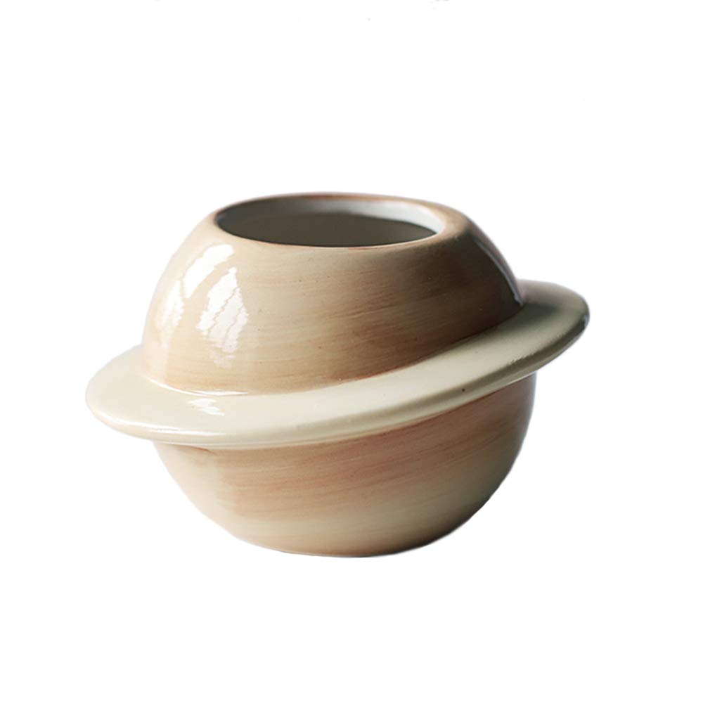 Gaolinci Hand-Painted Ceramic Succulent Planter - 4.8 Inch Round Planet-Shaped Flower Pot for Indoor Plants, Cacti & Home Decor | Perfect for Windowsills, Office Desks & Gift Ideas