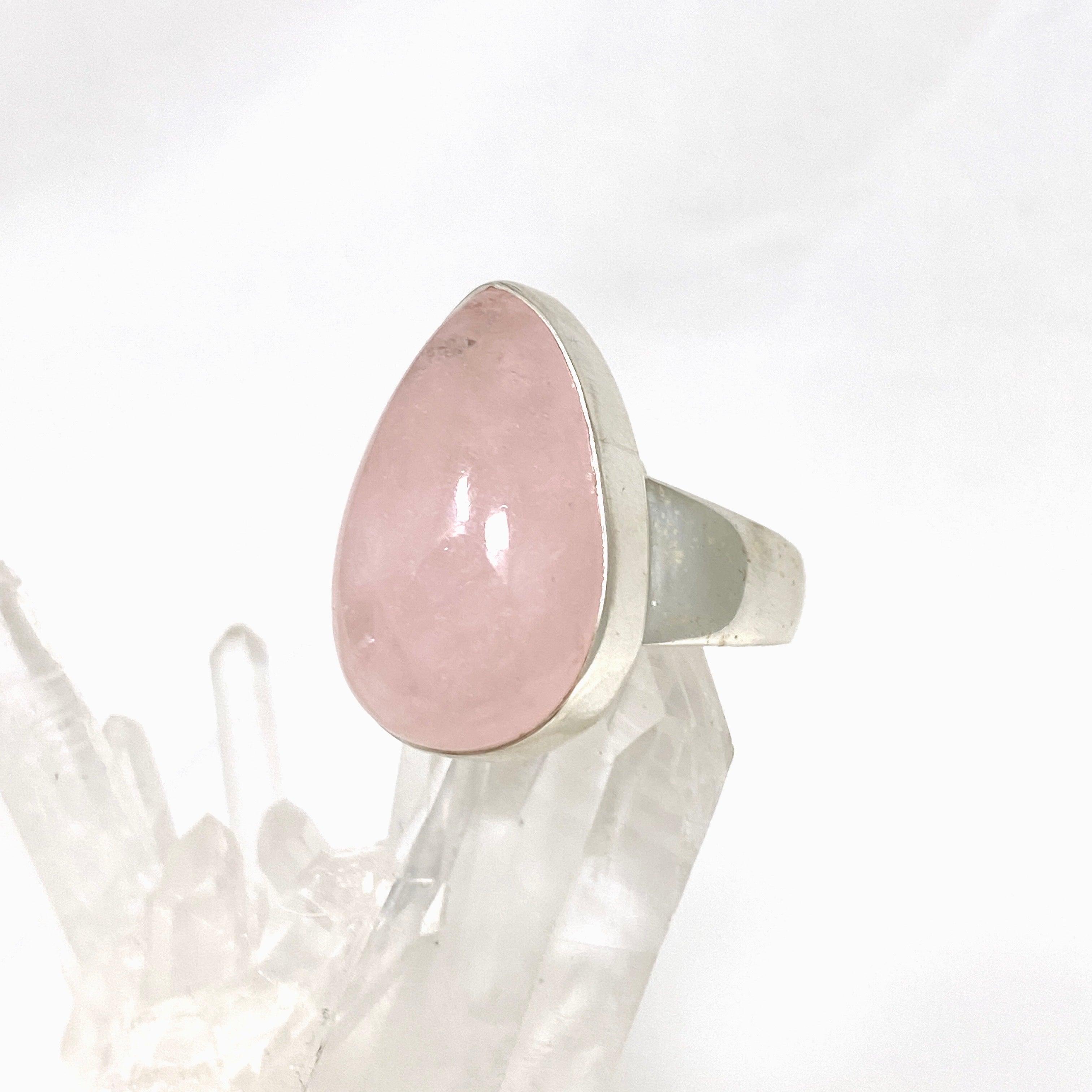 Morganite Teardrop Ring for Women - Size 10 - 14K Rose Gold Engagement Ring - KRGJ3161 - Perfect for Valentine's Day, Anniversary & Proposal Gifts
