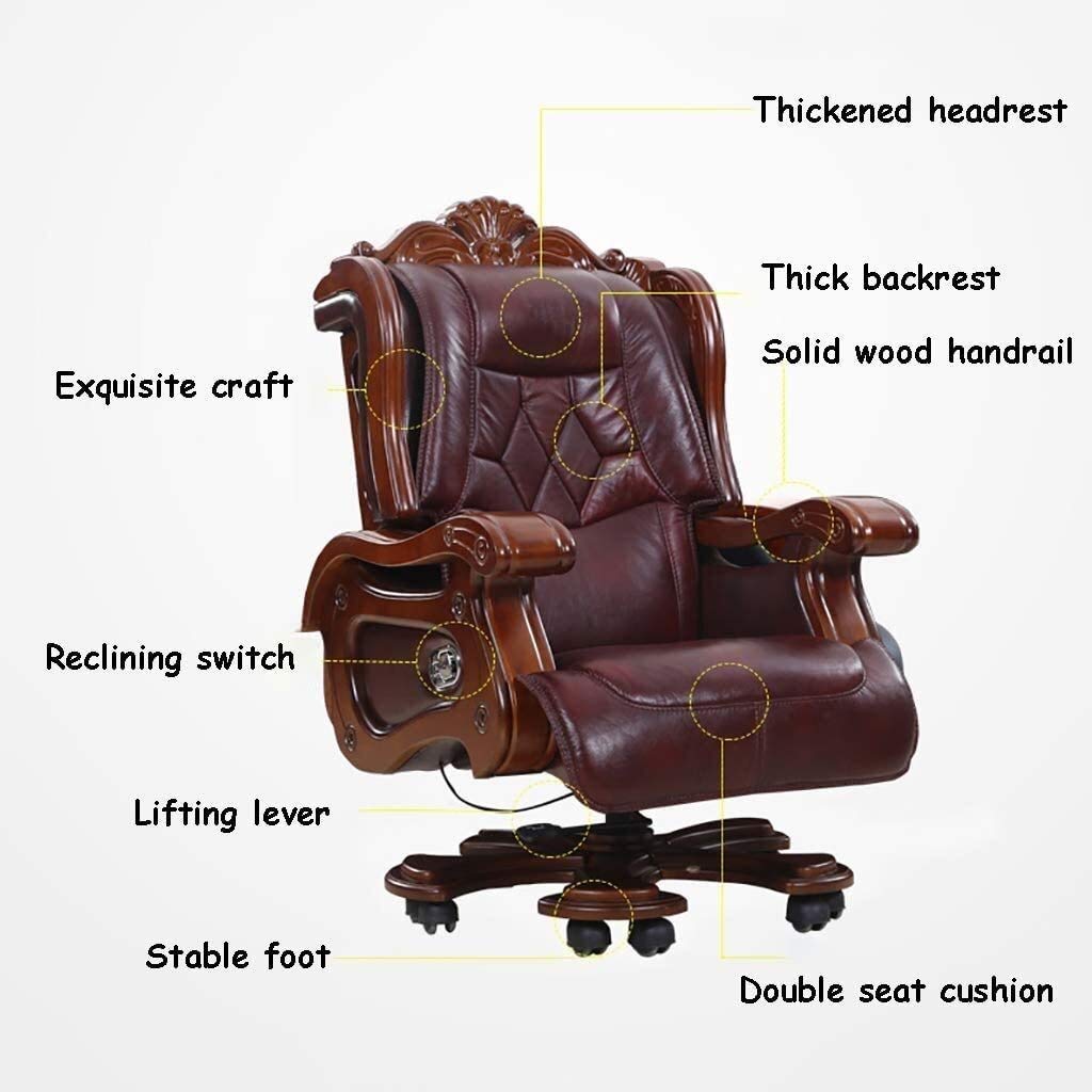 Premium Ergonomic Executive Office Chair - Adjustable Swivel Desk Chair with Lumbar Support, Armrests & Reclining Function - High Back Thickened Padding for Comfort - Ideal for Home Office, Conference Rooms & Executive Workspaces