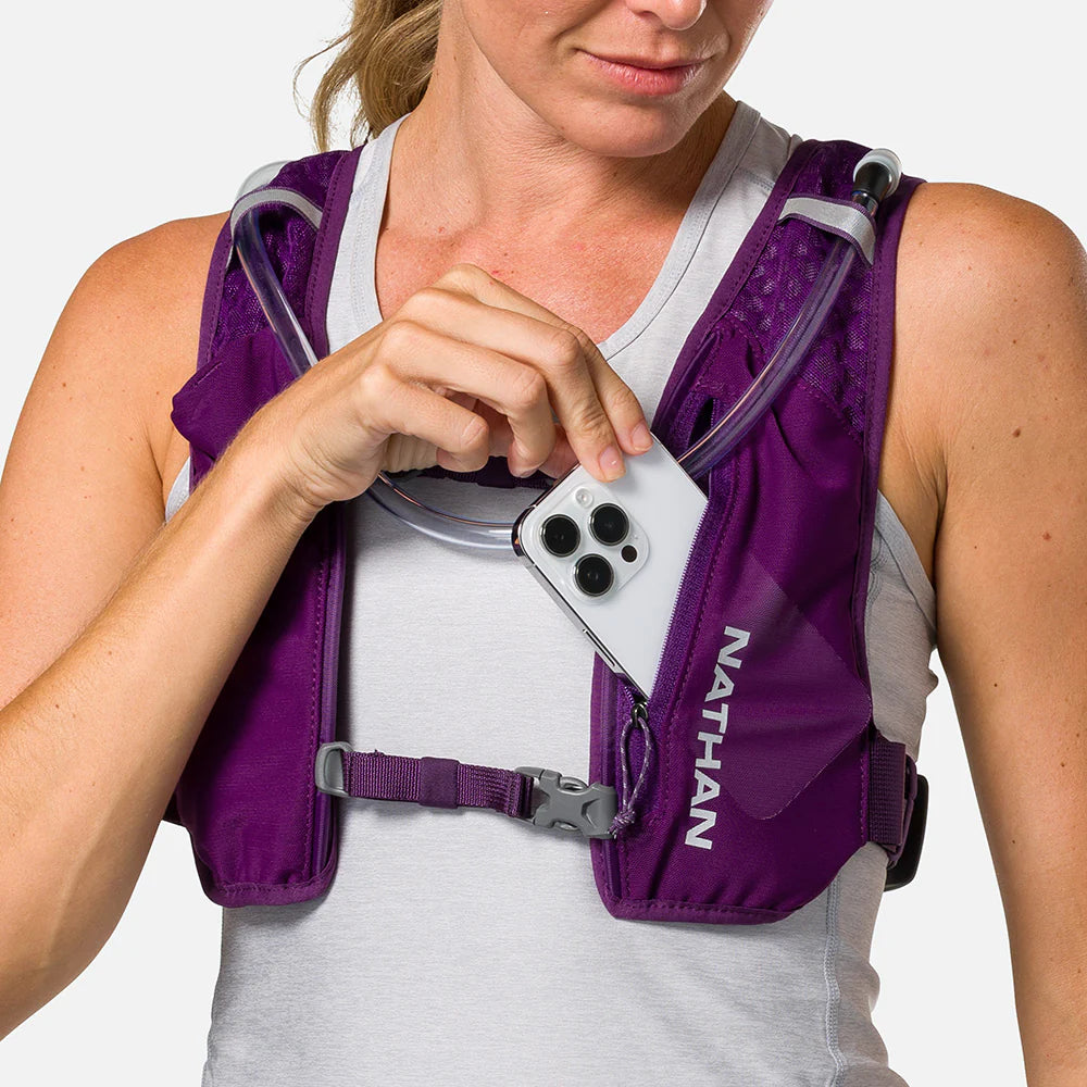 QuickStart 3.0 4 Liter Hydration Backpack - Lightweight Water Bladder Pack for Hiking, Running & Cycling - Imperial Purple with Reflective Silver Accents - Perfect for Outdoor Adventures & Sports Hydration