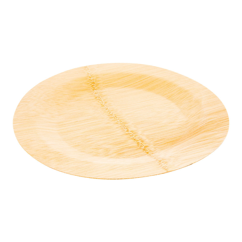 100-Piece Natural Bamboo Veneer Dinner Plates & Flatware Set - Eco-Friendly Disposable Plates & Utensils for Parties, Picnics, and Events