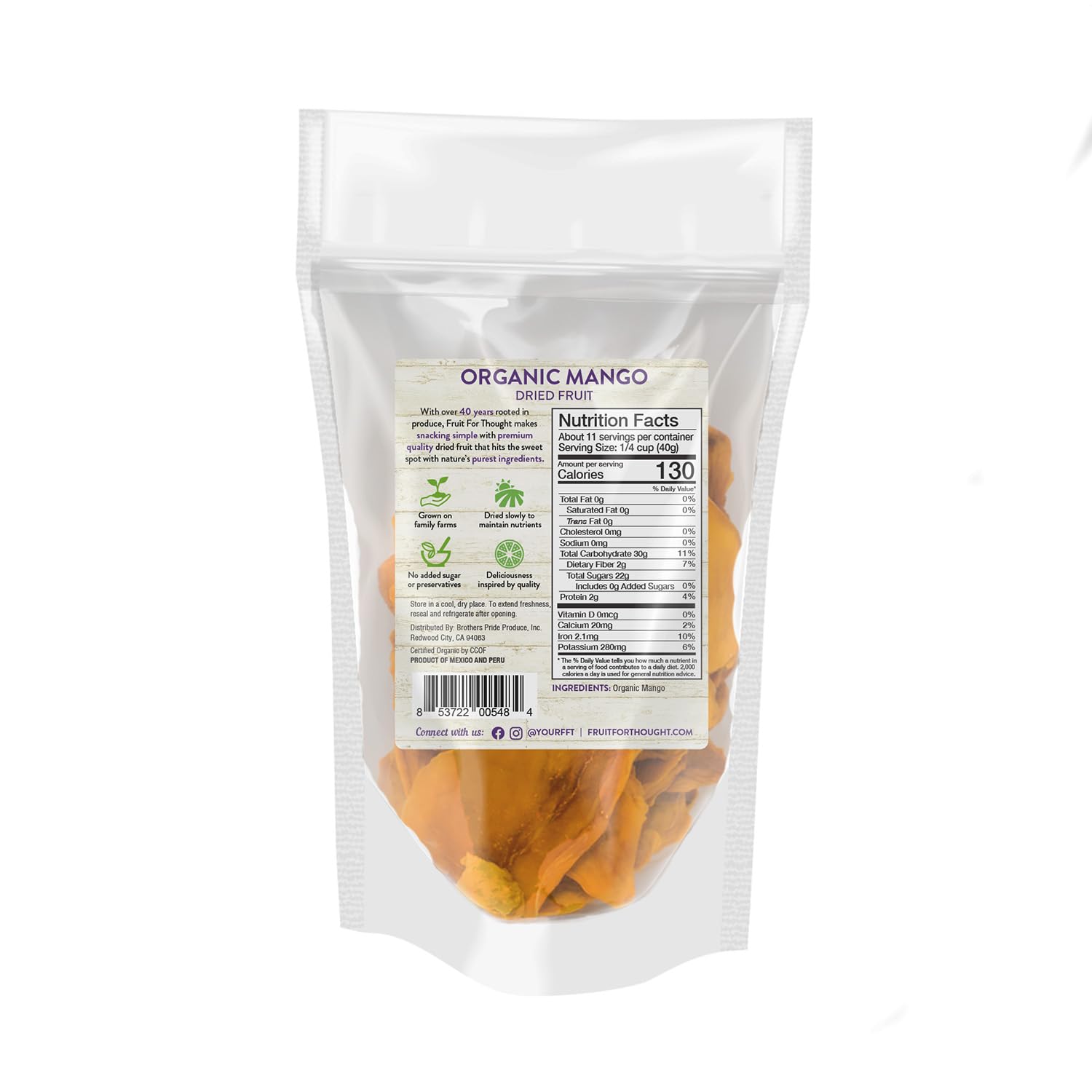 Organic Dried Mango Snacks - No Sugar Added, 100% Natural | Healthy Dried Fruit for Kids & Adults | Perfect for Lunch Boxes, Office Snacks & Travel | 2-Pack (16oz Each) | Gluten-Free Vegan Treat