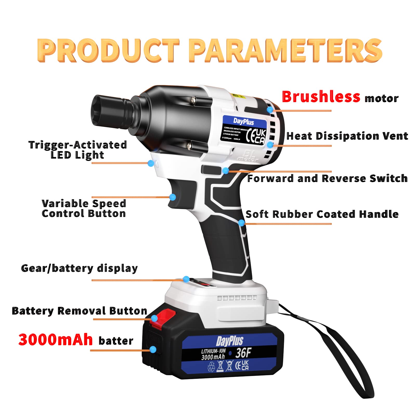 21V 3-in-1 Brushless Cordless Power Tool Set - Impact Wrench, Drill & Screwdriver with 4 Sockets & 12 Drill Bits | 1/2