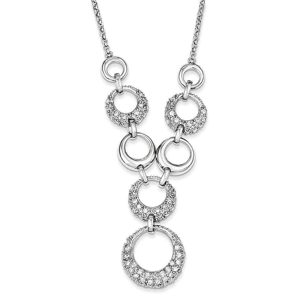 925 Sterling Silver Cubic Zirconia Circle Pendant Necklace for Women | Elegant Fine Jewelry Gift for Her | Perfect for Anniversary, Birthday & Valentine's Day