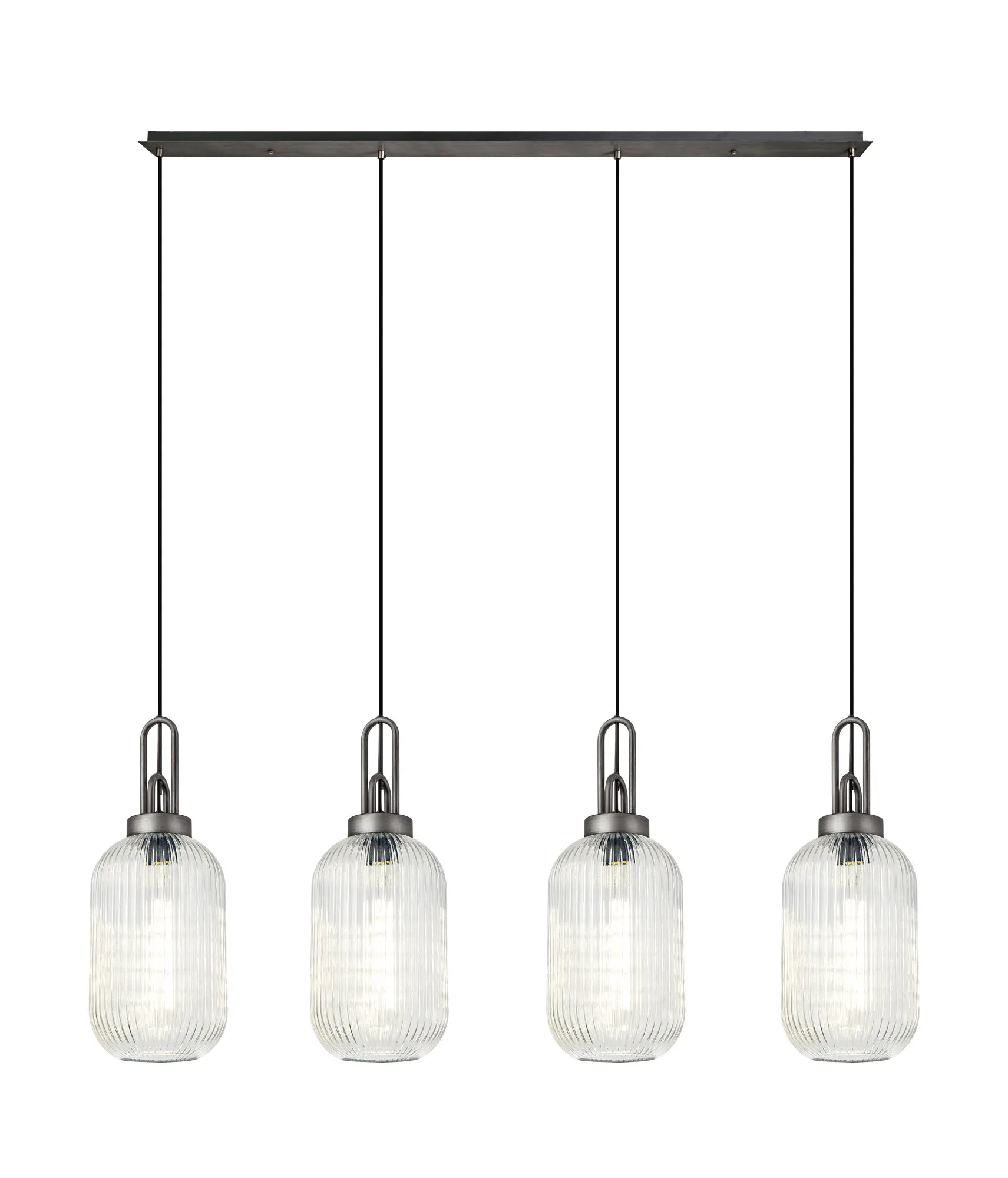 Cadiz 4Lt Linear Pendant Light Fixture - Modern Brushed Nickel/Matte Black/Bronze Finish - Perfect for Kitchen Island, Dining Room & Office Lighting
