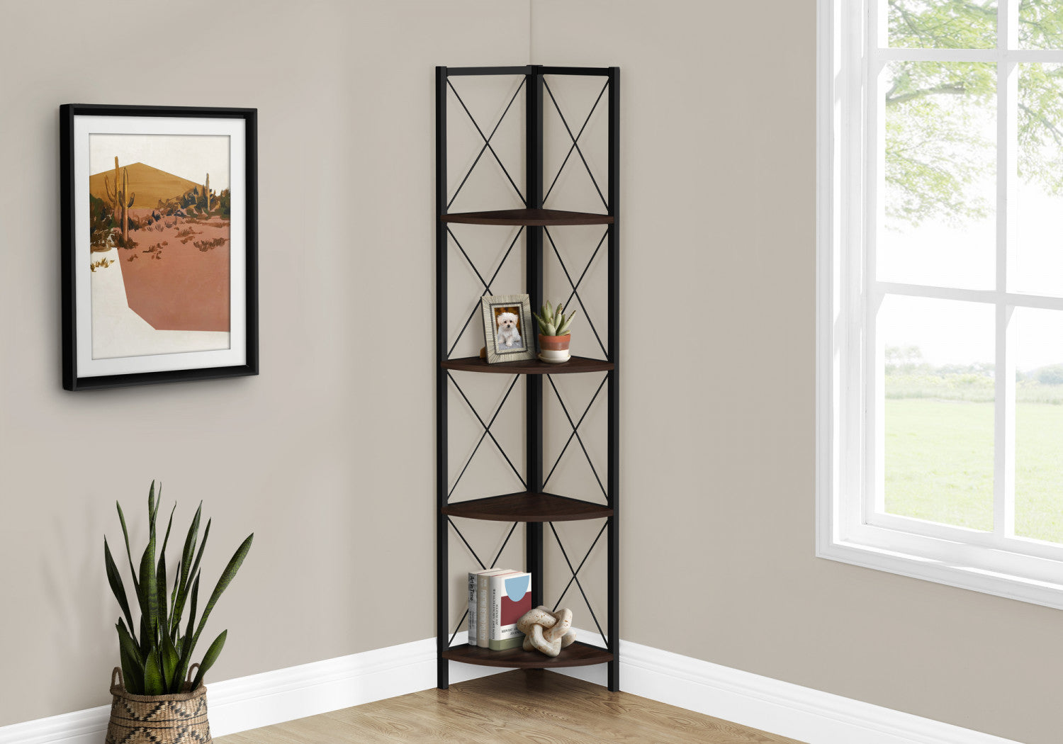 Zeva Dark Brown Bookcase - 5-Tier Wooden Bookshelf for Home & Office Storage - Perfect for Living Room, Bedroom, or Study Organization