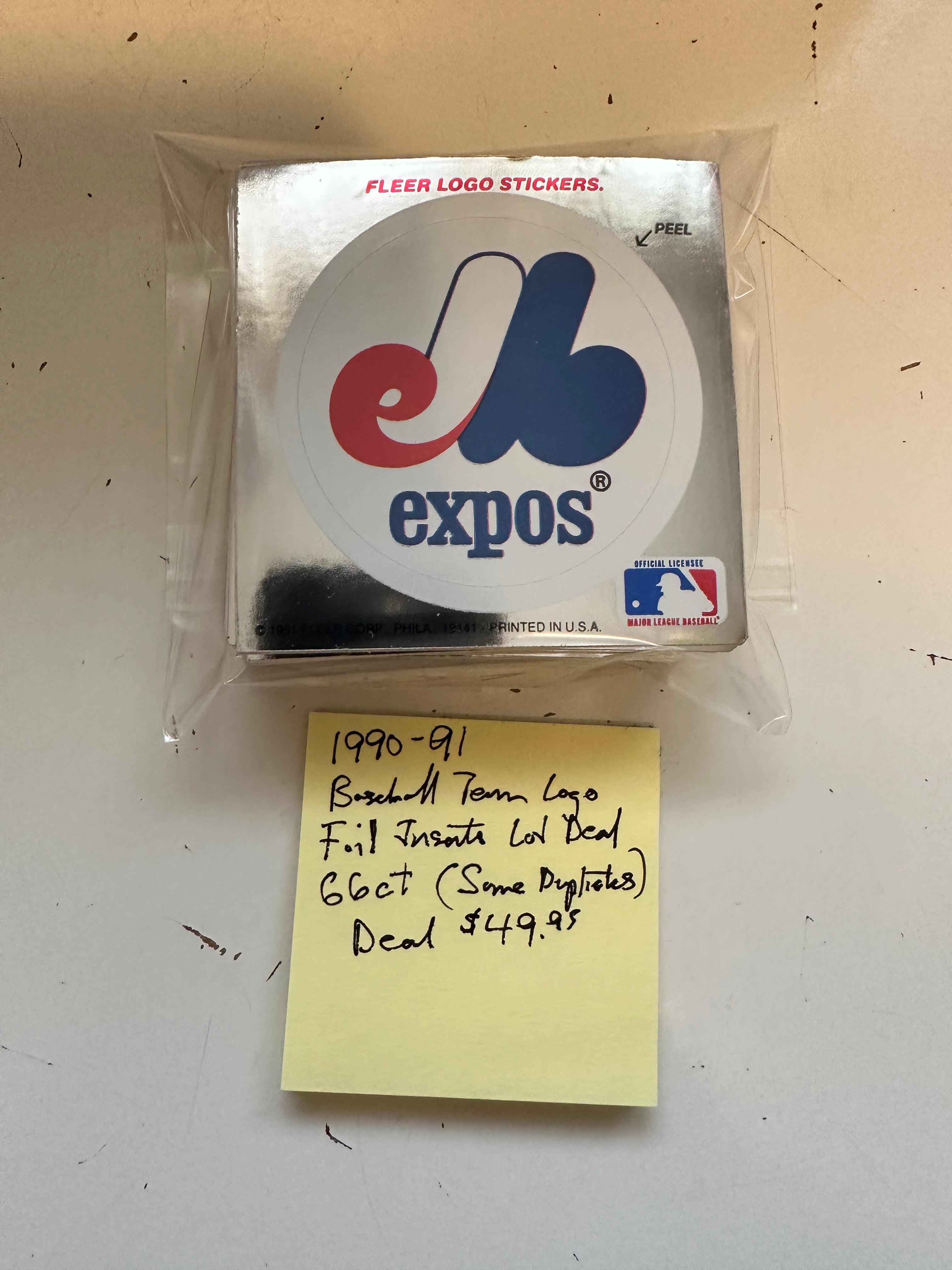 1990 Vintage Baseball Foil Insert Team Logos - 66ct Lot Deal - Perfect for Collectors, Trading Cards, and Sports Memorabilia Displays