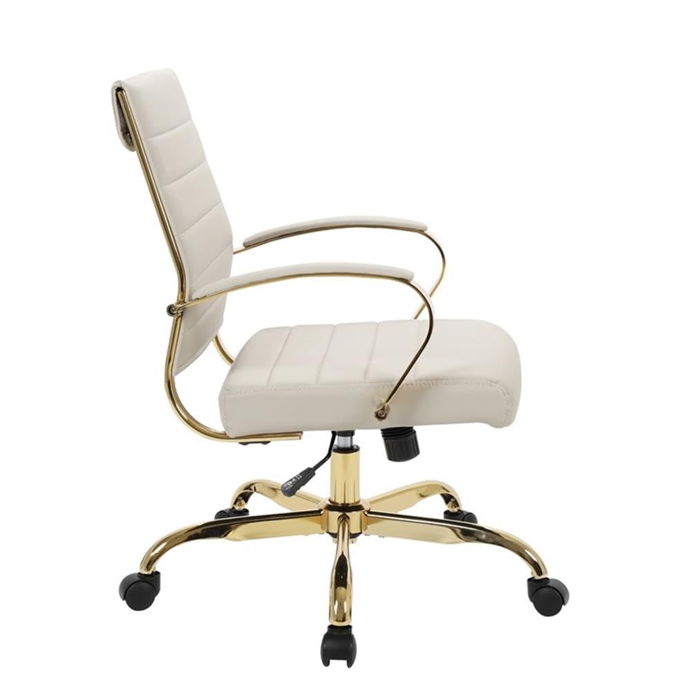 UrbanPro Modern Adjustable Leather Office Chair in Tan - Ergonomic Executive Desk Chair with Lumbar Support for Home & Office Workspace