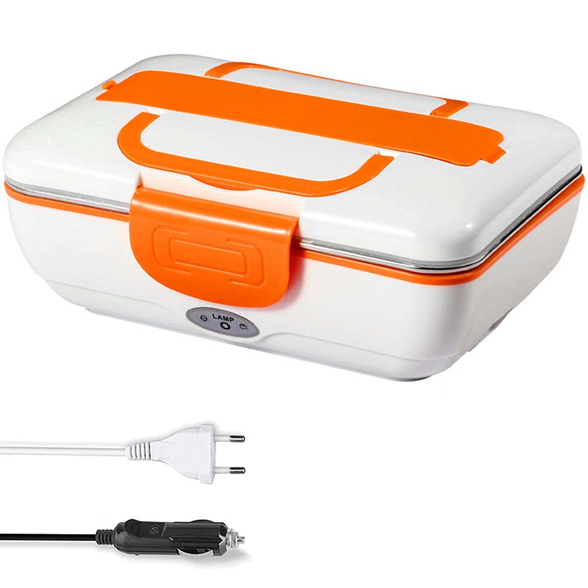 Portable Electric Lunch Box Food Warmer - 2-in-1 Stainless Steel Heated Bento Box for Home, Office & Car | Perfect for Meal Prep, Commuting & Traveling