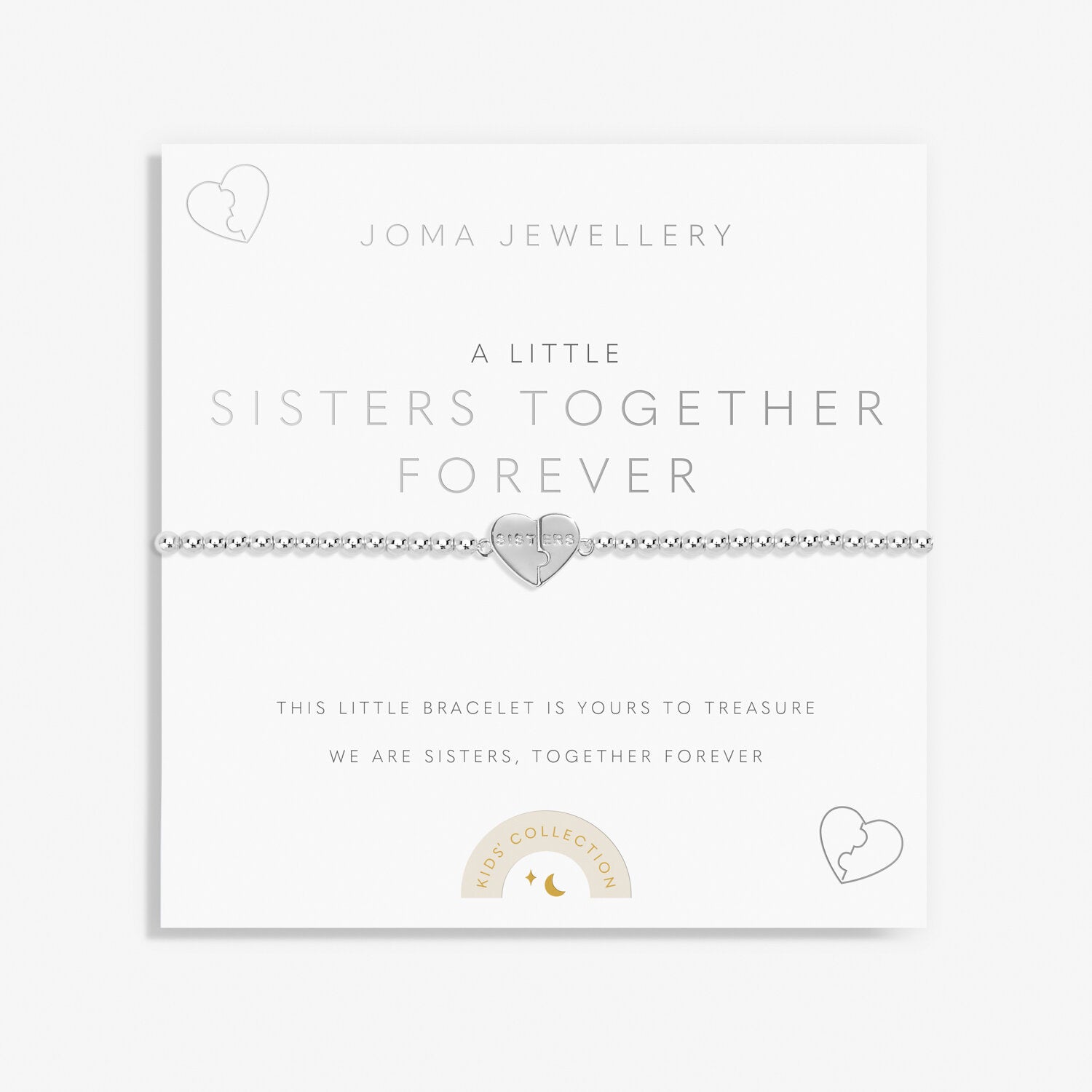 Joma Jewellery Sister Bracelet - Forever Together Matching Kids' Jewelry for Siblings - Perfect for Birthdays, Gifts & Special Sister Moments