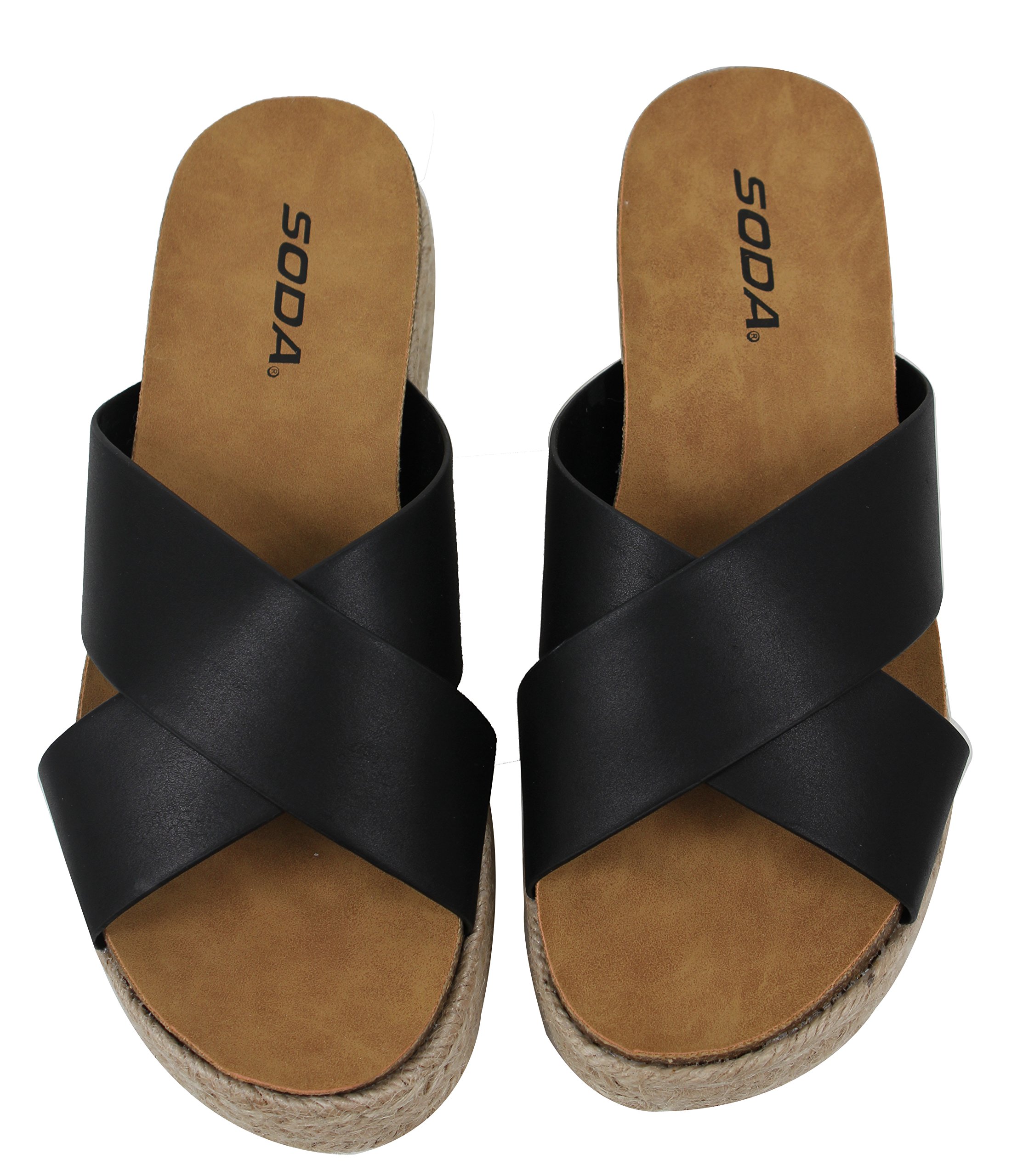 Women's Open Toe Criss Cross Espadrille Flatform Wedge Sandals - Comfortable Summer Casual Shoes for Beach, Vacation & Outdoor Walking