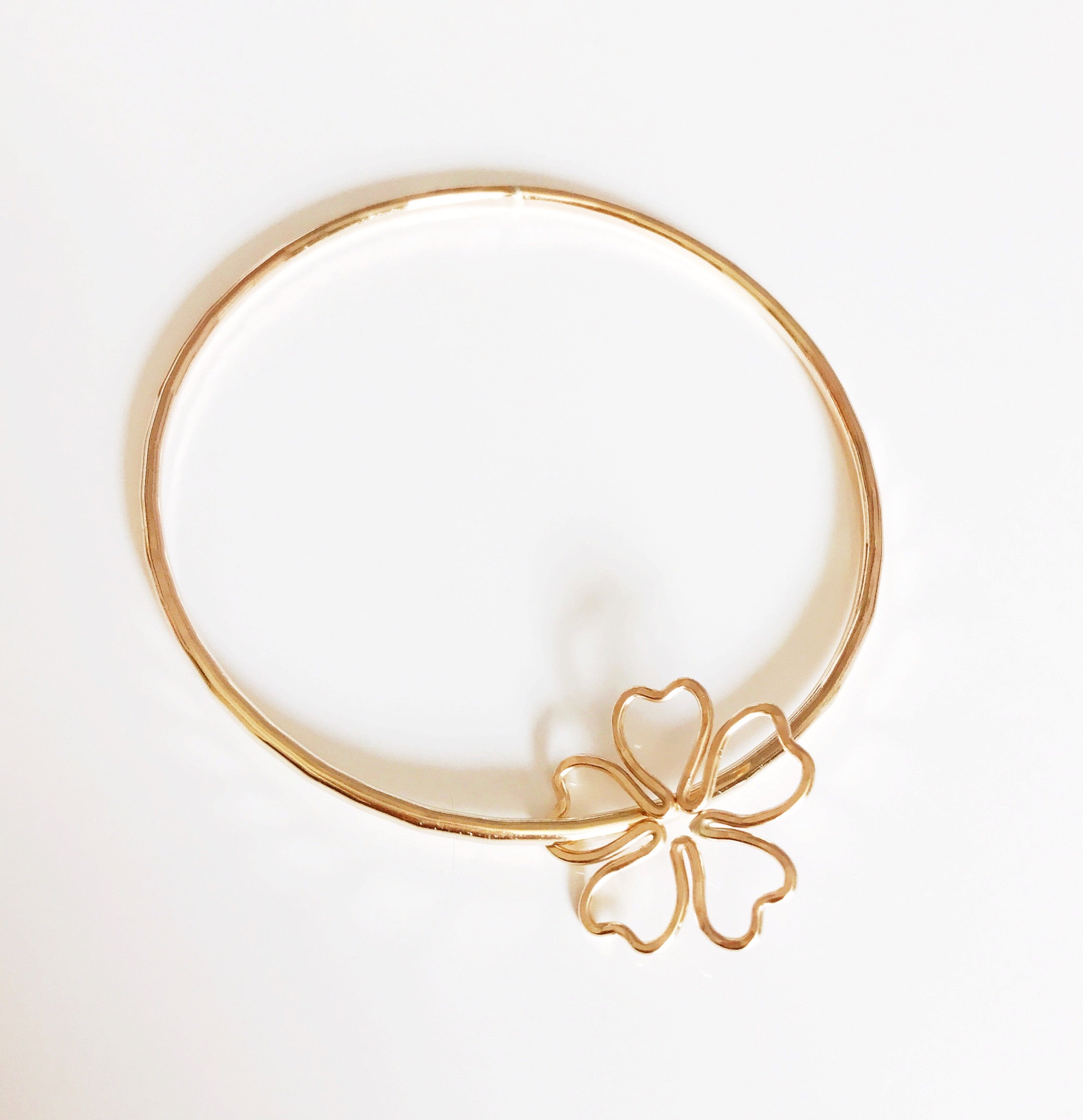 Cherry Blossom Bangle Bracelet (B327) - Elegant Floral Jewelry for Women, Perfect for Spring Weddings, Parties & Everyday Wear