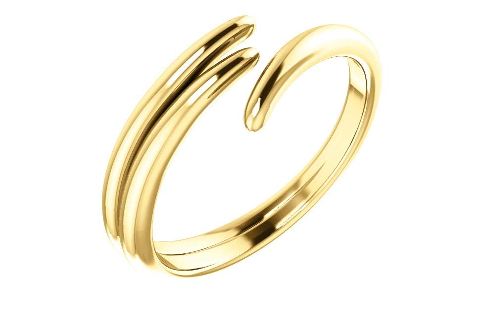 14K Yellow Gold Bypass Ring for Women - Elegant Stackable Wedding Band, Anniversary Gift Jewelry - Perfect for Everyday Wear, Date Nights & Special Occasions