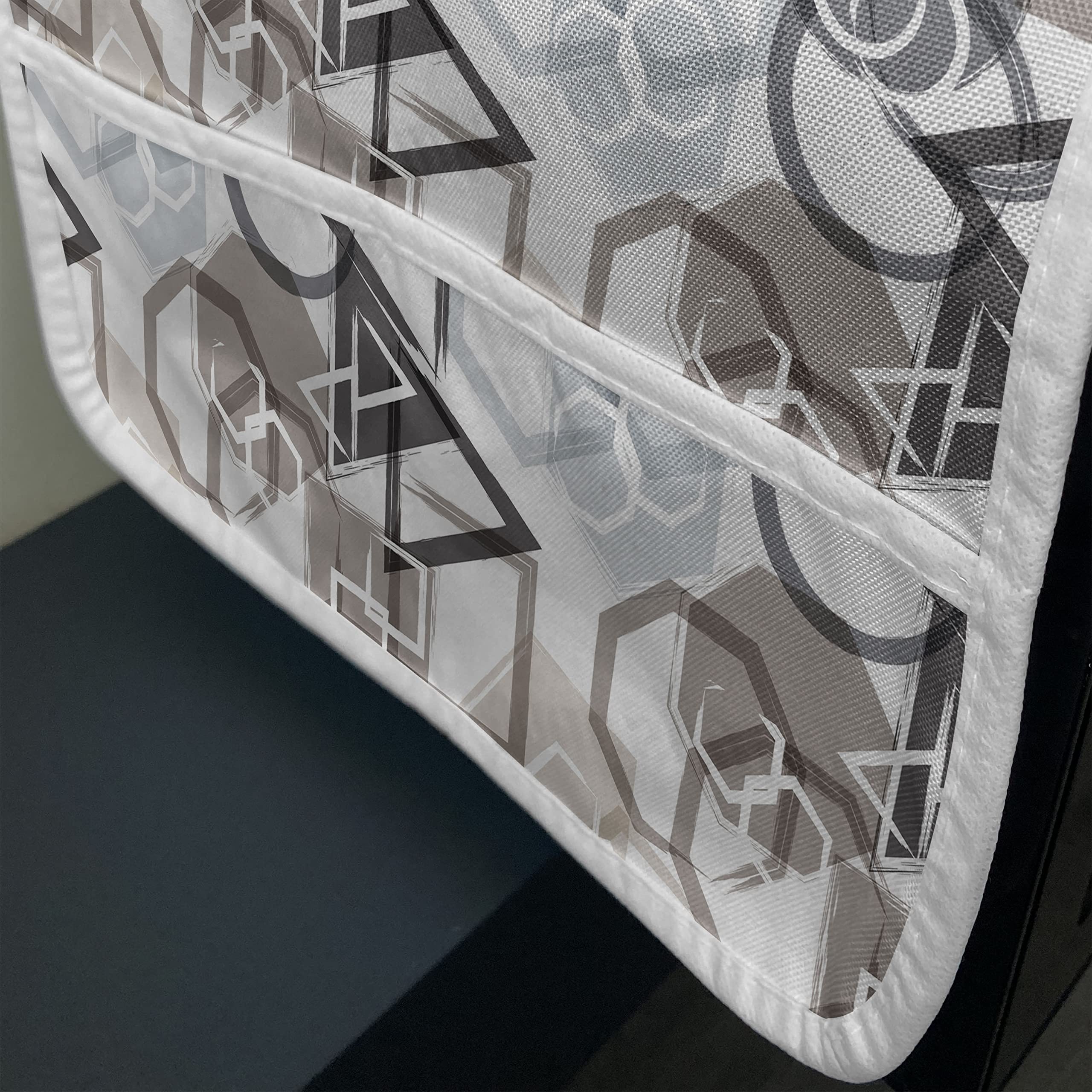 Ambesonne Modern Abstract Microwave Cover - Waterproof Kitchen Organizer with Pockets, 36